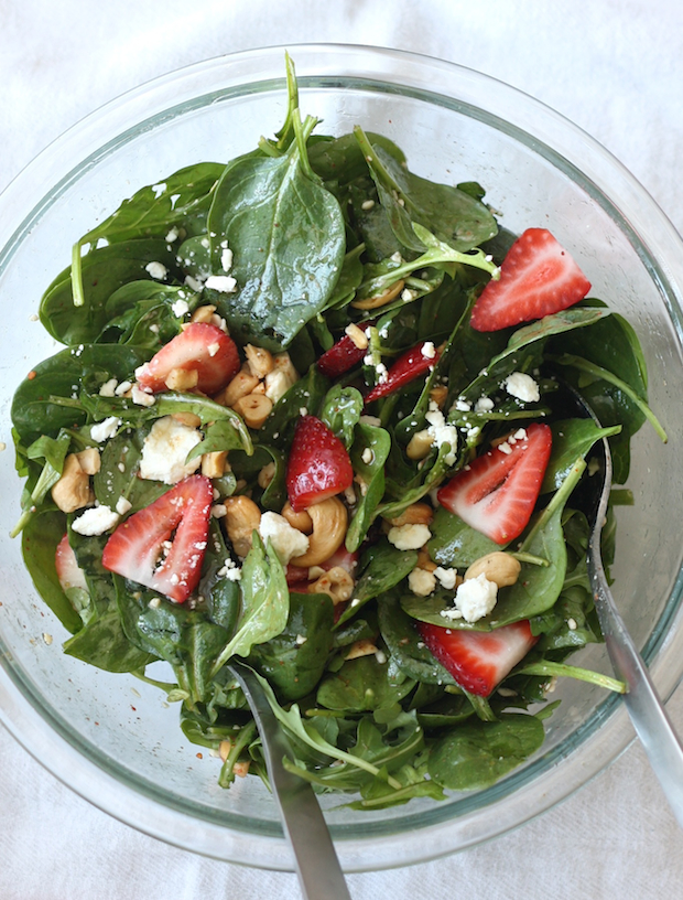 Strawberry-Spinach Salad with Japanese Seven Spice Vinaigrette