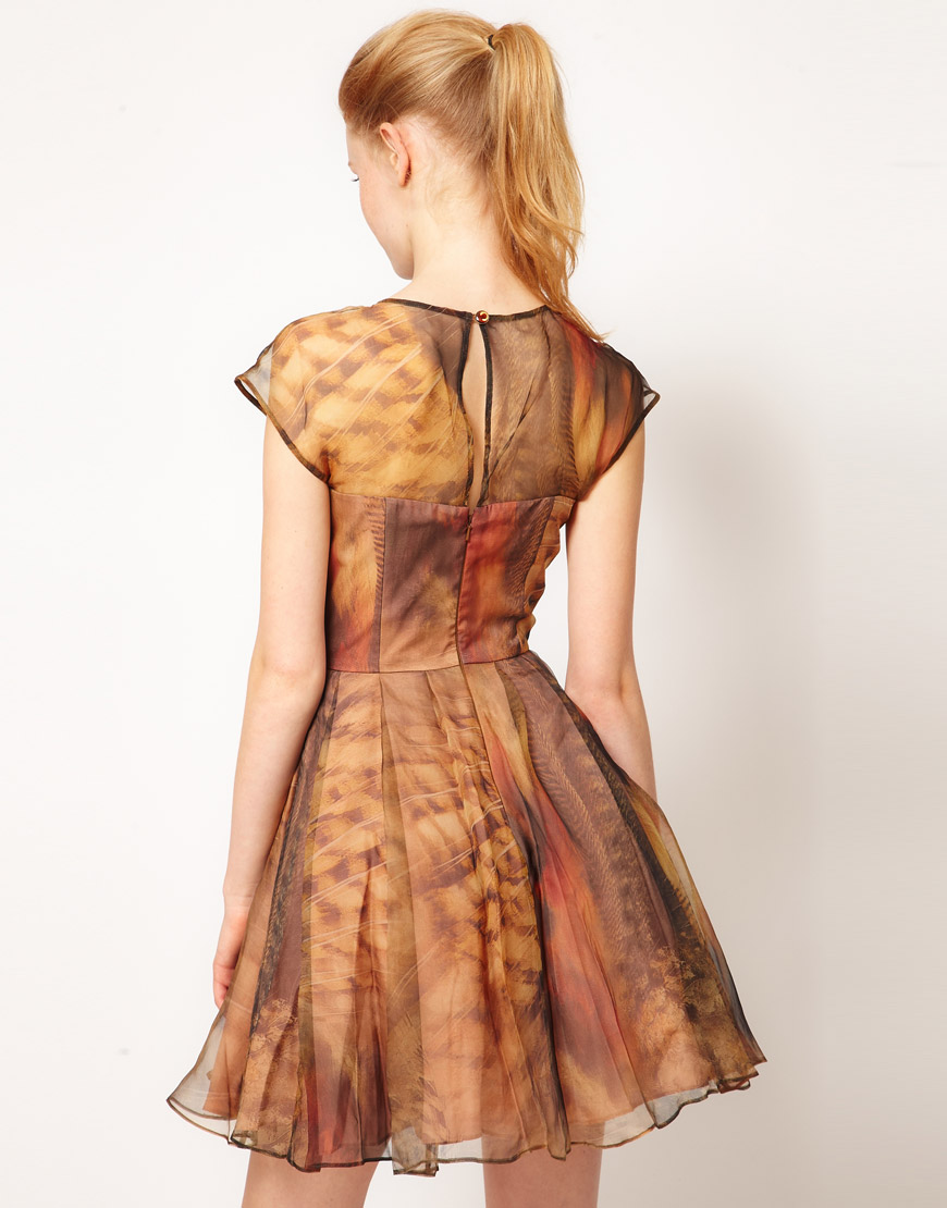 Style Fashion Corner Ted Baker Woodland Feather Prom Dress