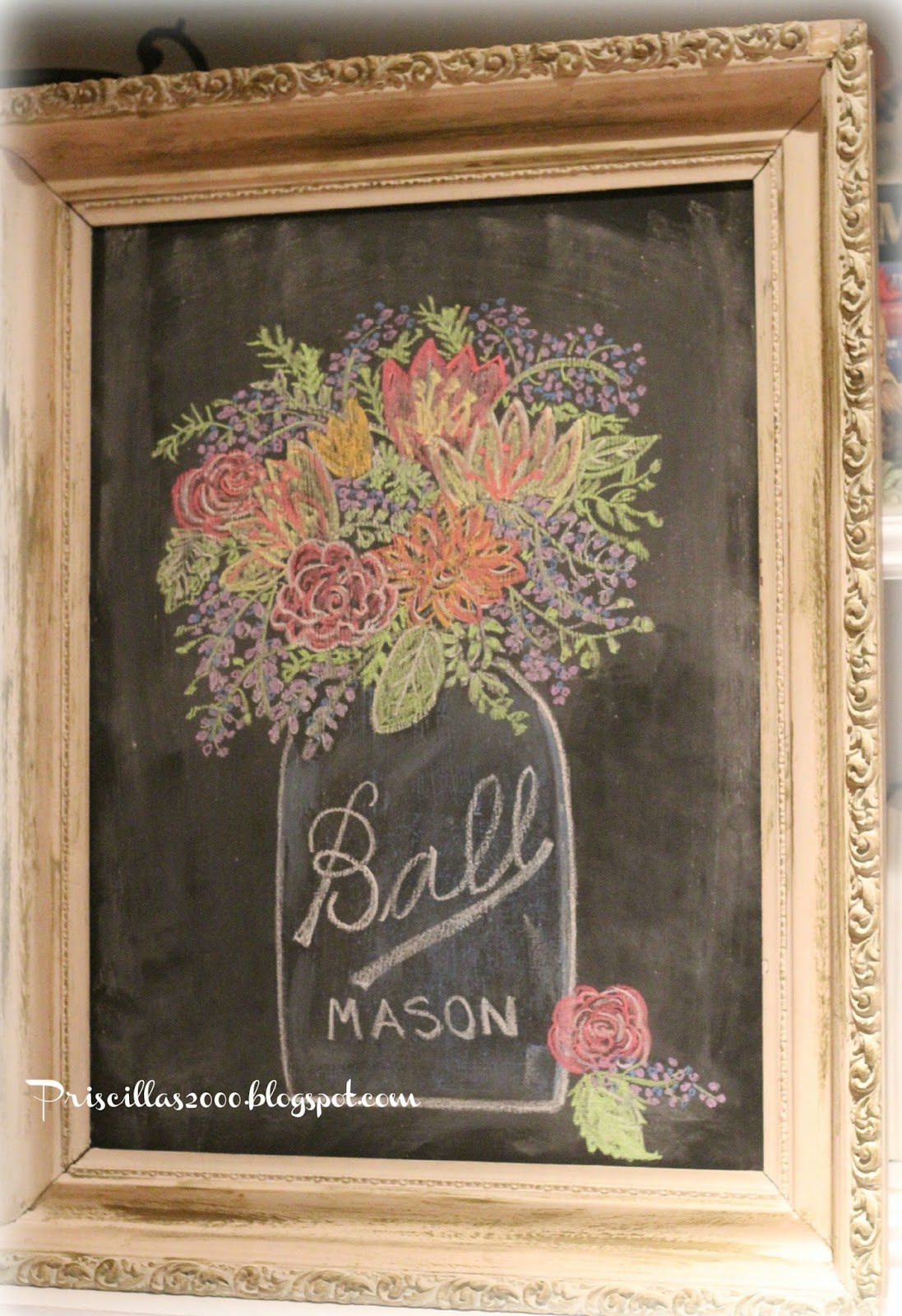 Priscillas Mason Jar Chalkboard