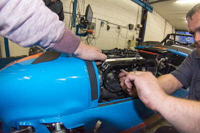 Jim removing the inlet trumpet backplate