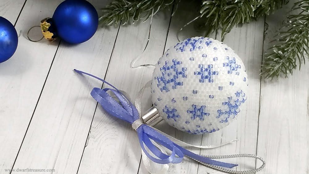 Adorable blue and white Christmas baubles