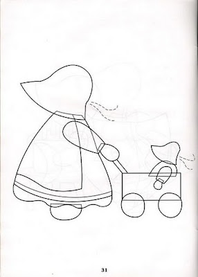 Sunbonnet - patchwork com riscos