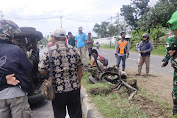 Mobil Mini Bus Pembawa Solar Terbalik Di Depan Kampus Poltekpar Lombok Tengah