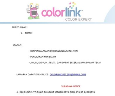 Karir Surabaya Terbaru di Colorlink Expert Desember 2019 ...