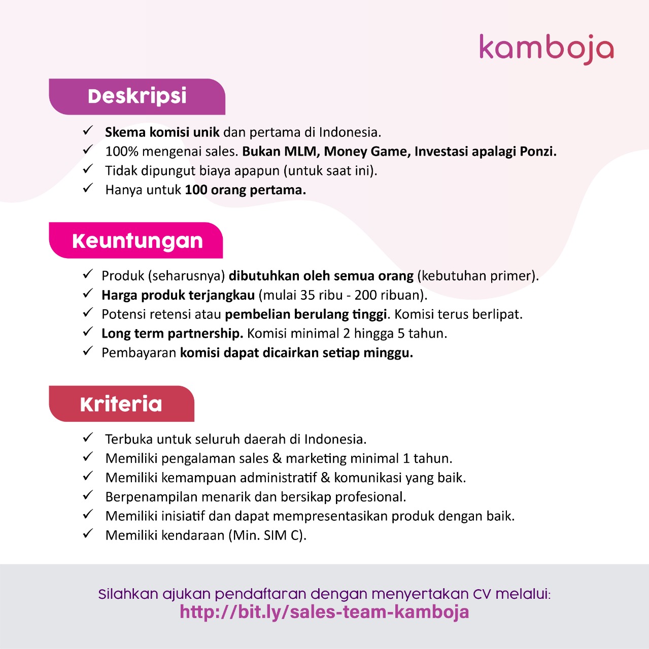 Lowongan Kerja Kamboja.co.id Maret 2021 - Info Loker Bandung Terbaru 2022