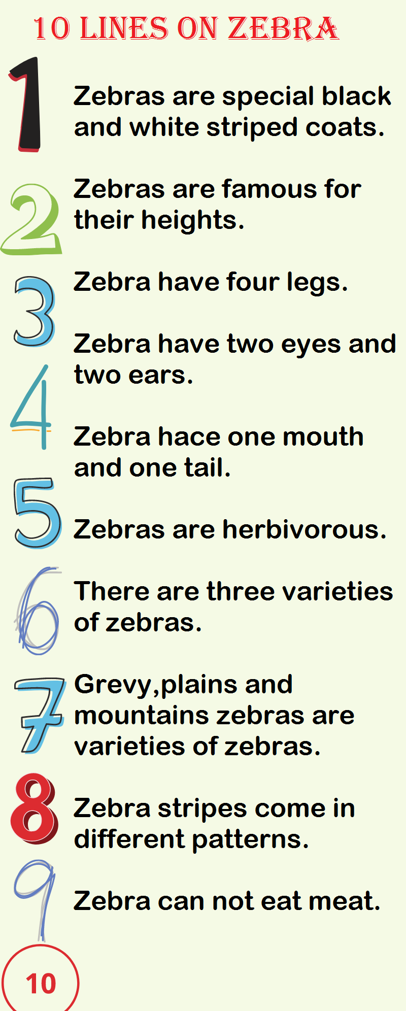 10 Lines on Zebra in English for Kids Your Hop