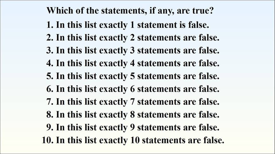 Logical statements brain teaser