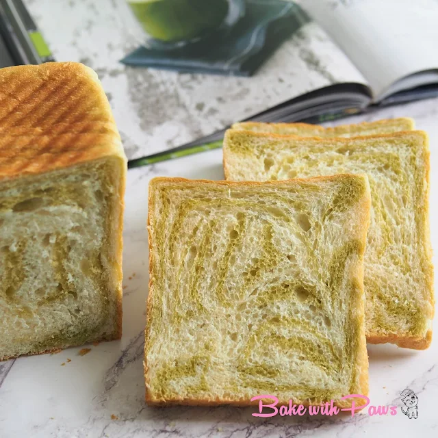 Marbled Matcha Soft Sourdough Bread