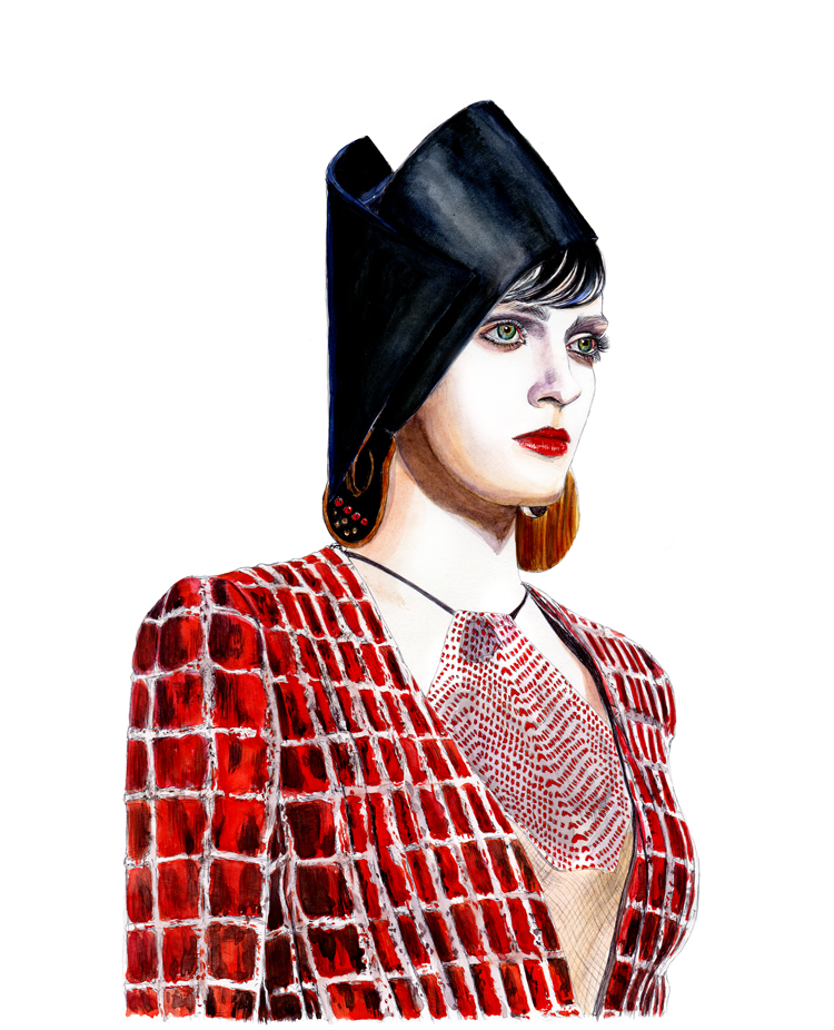 Illustration by Lidia Luna: Armani Haute Couture SS13