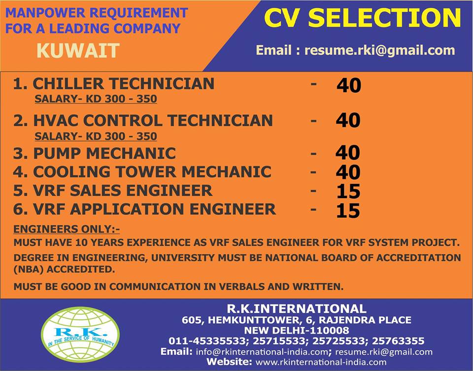 Leading Company Manpower Requirement in Kuwait
