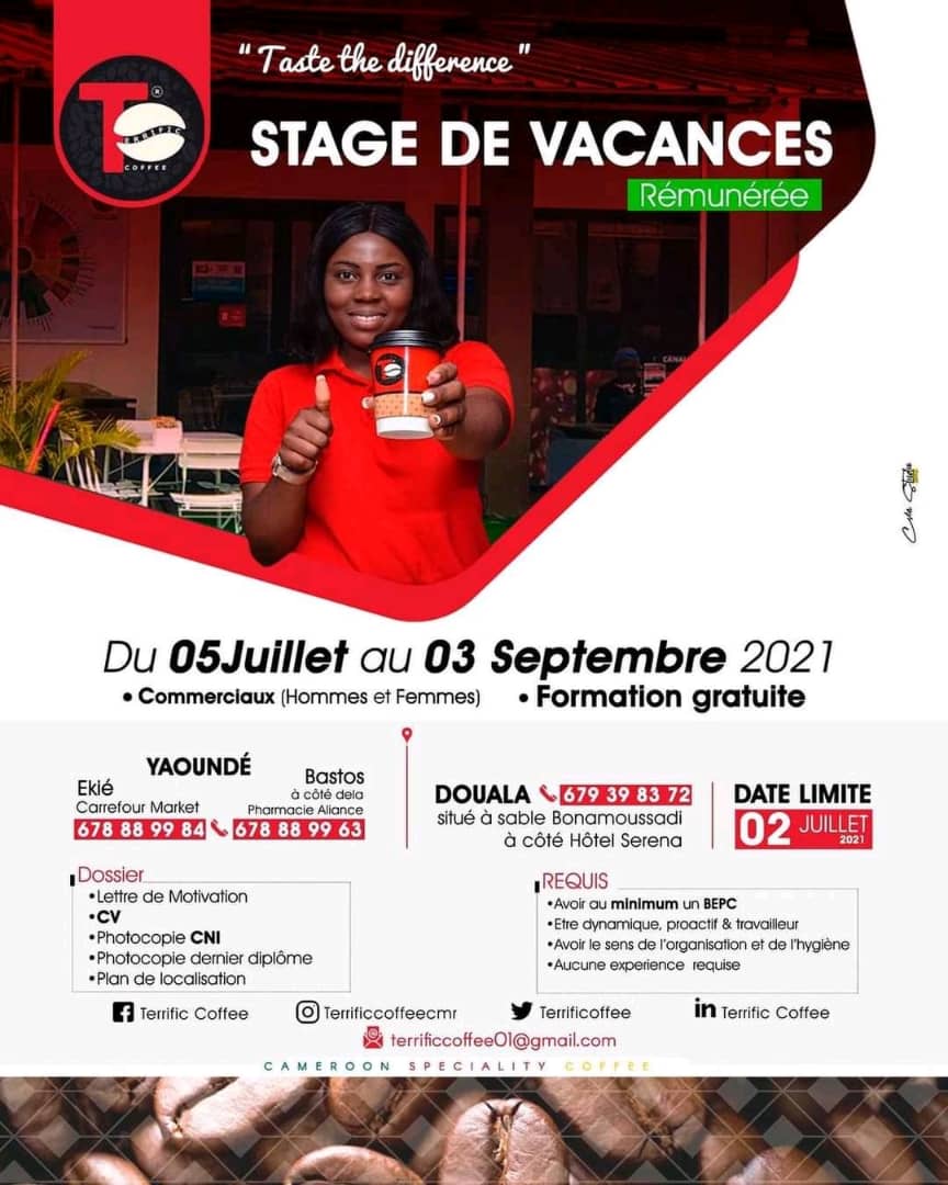 Stage%2Bde%2Bvacances%2Br%25C3%25A9mun%25C3%25A9r%25C3%25A9 Stages de vacances rémunéré 2021 avec formation gratuite chez Teffific Coffee