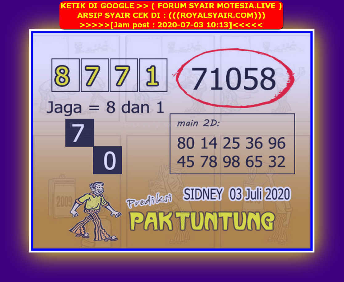 1 New Message Kode Syair Sydney 3 Juli 2020 Forum Syair Togel Hongkong Singapura Sydney