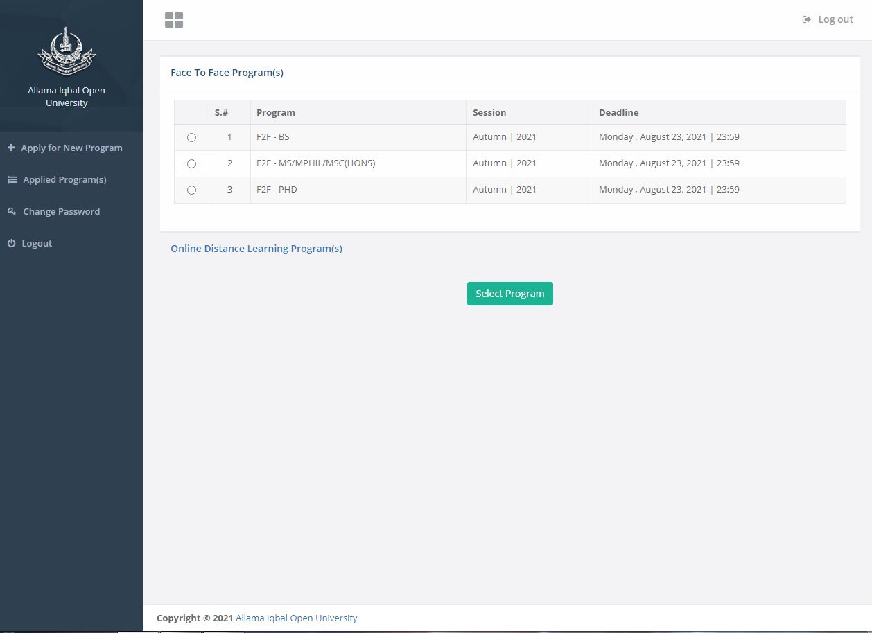 AIOU Admission 2021 Master Programmes AIOU BS Admission 2021 AIOU