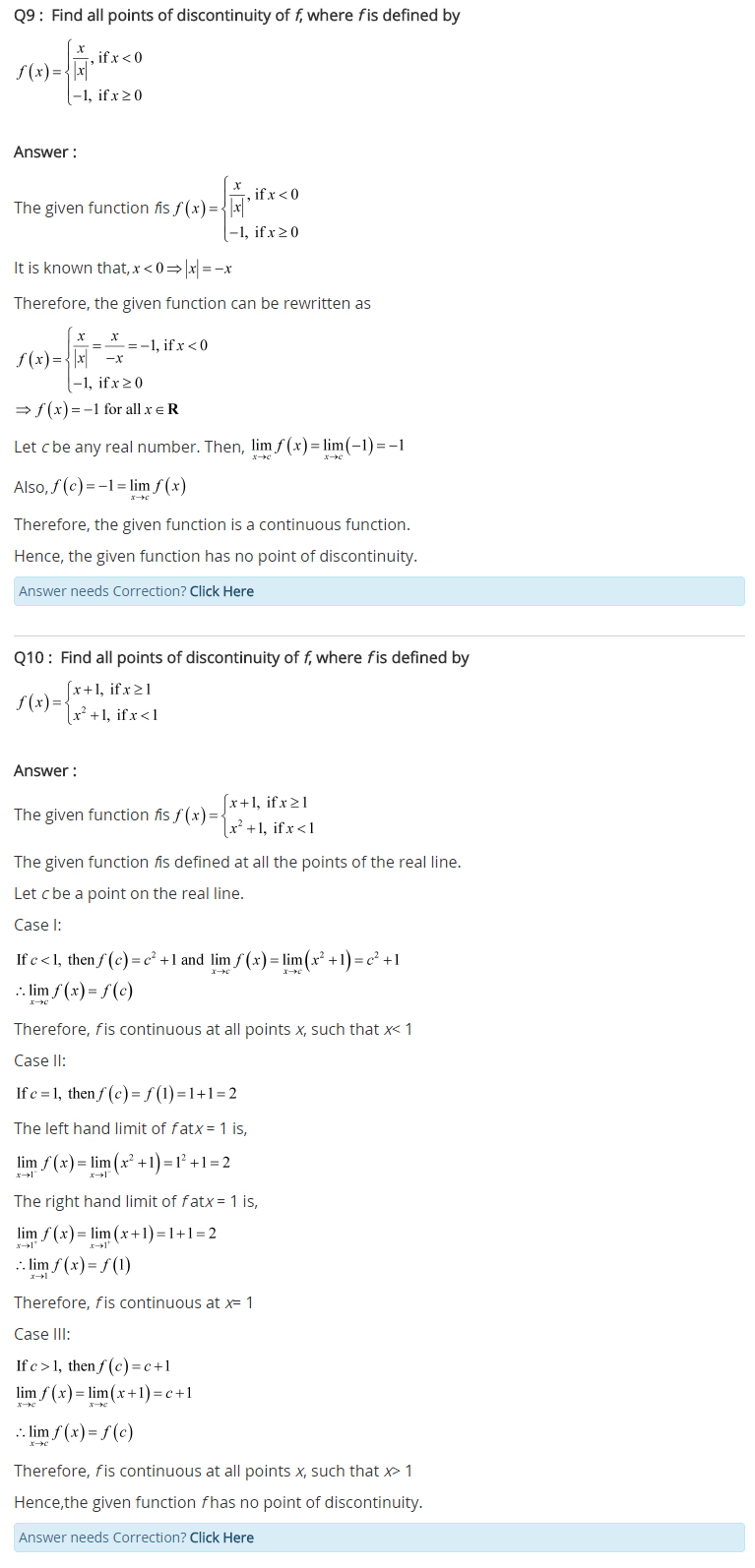 Class 12 Maths Chapter 5 Continuity and Differentiability