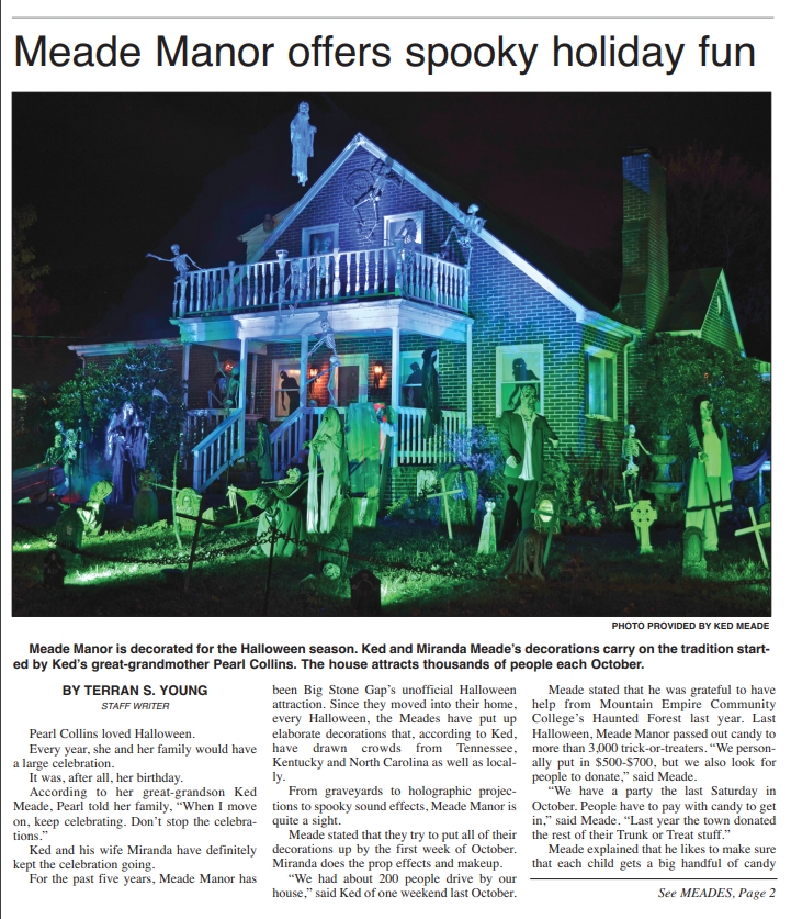 Something wicKED this way comes.... Meade Manor made the local Paper
