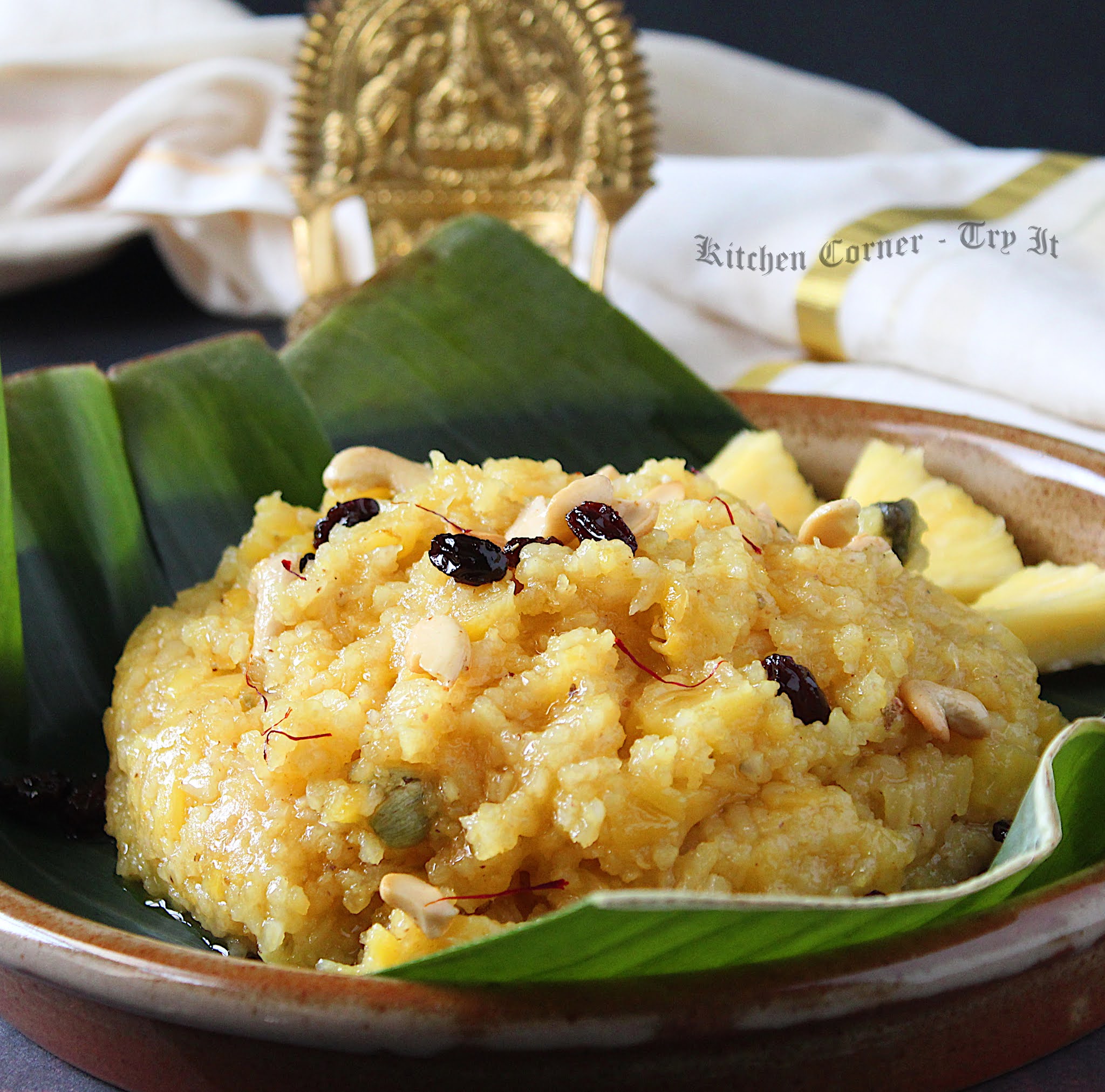 Pineapple Sweet Rice/ Rice Kesari Bhath Flavored with Ghee and Saffron