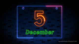 December 5th Colorful Neon Light Date Of World Soil Day With Dark Blue Brick Wall Background