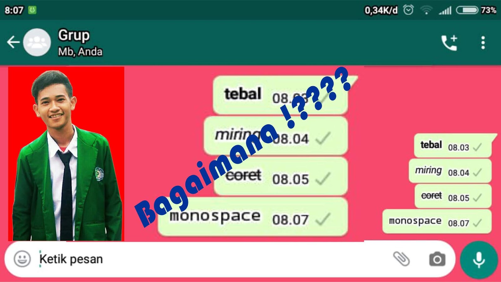Cara Merubah Teks Wa Tebal Miring Coret Dan Mono Space Androidkom