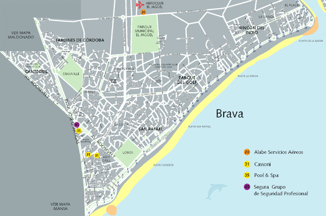 Mapa da Costa Brava - Punta Del Este