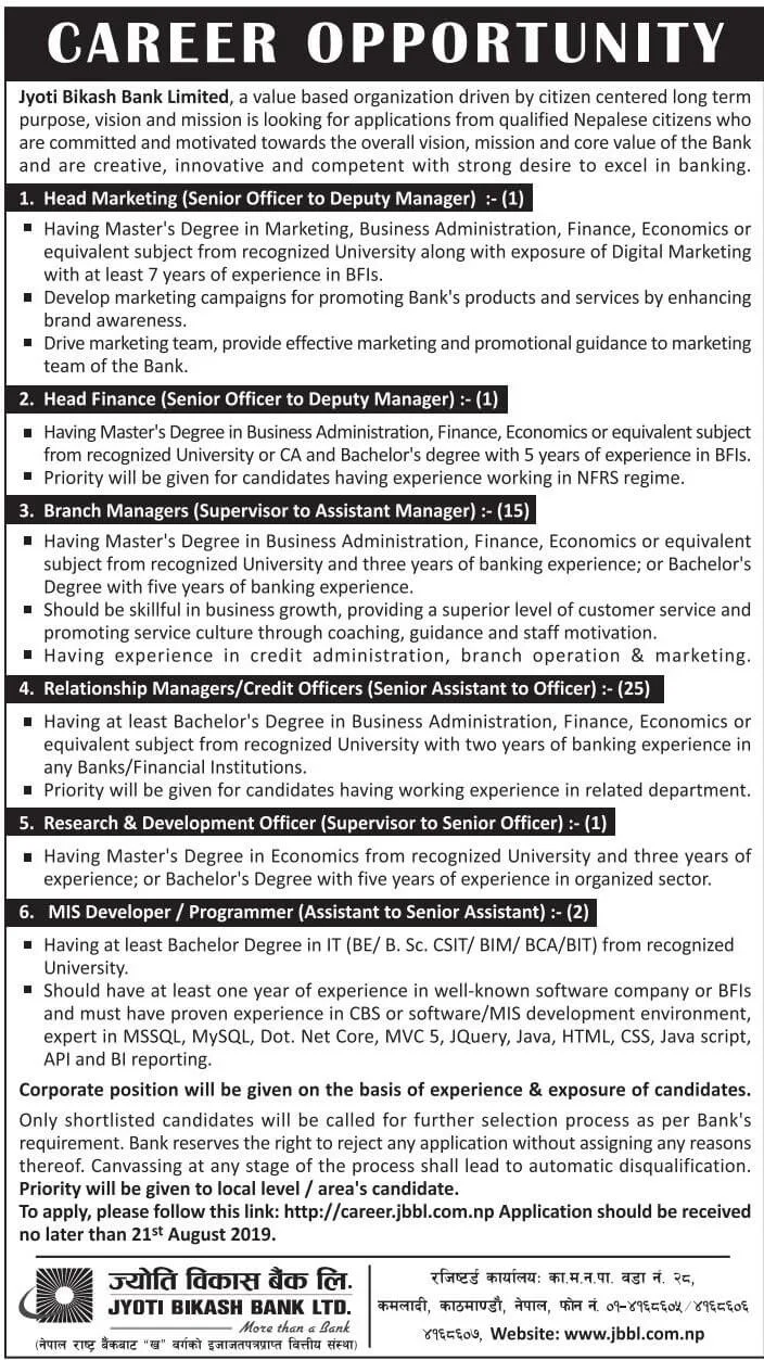 Career Opportunities at Bank