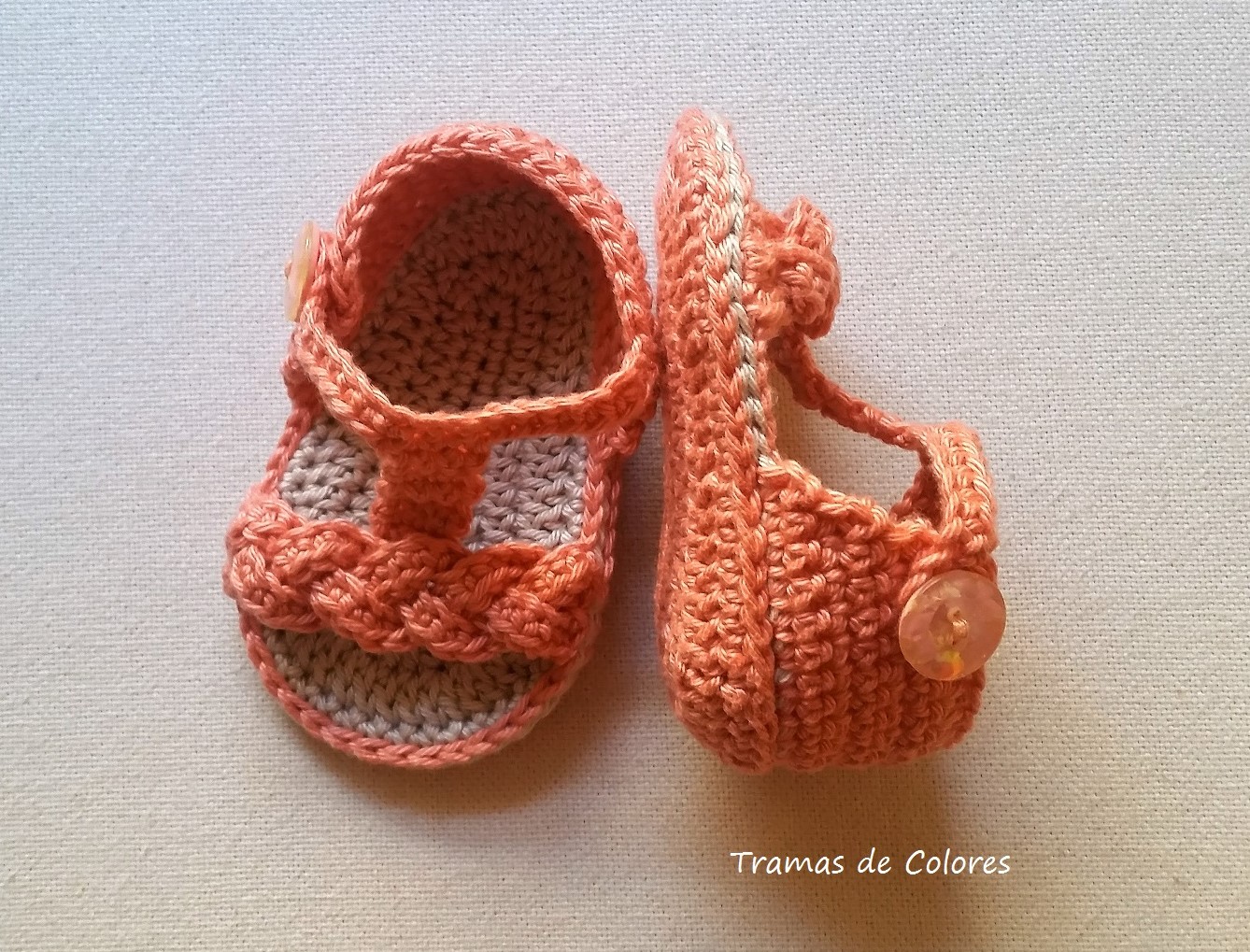 Tramas de Colores: Sandalias tejidas crochet para bebé