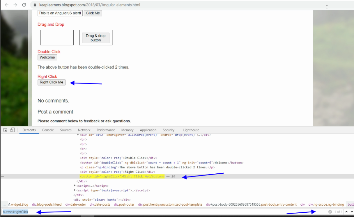 Keep Learning Context click (Right click) in protractor