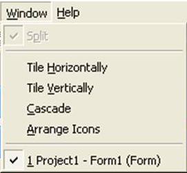Visual Basic 6.0 Tutorials Code & Project For Beginners: Window Menu of ...