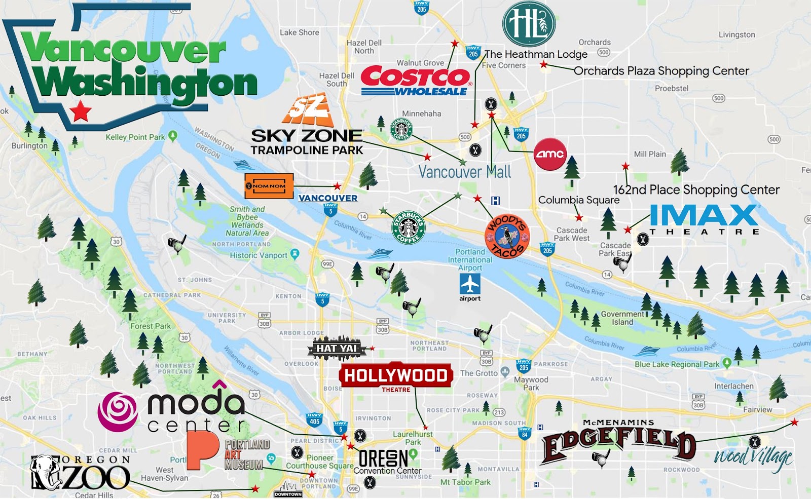 Vancouver Washington Tourist Map