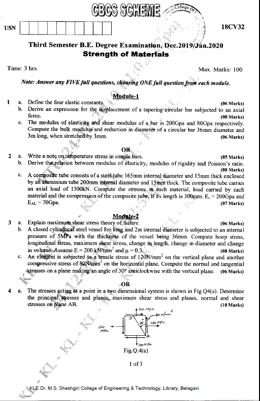 Visvesvaraya Technological University B.E. Civil Engineering (CBCS