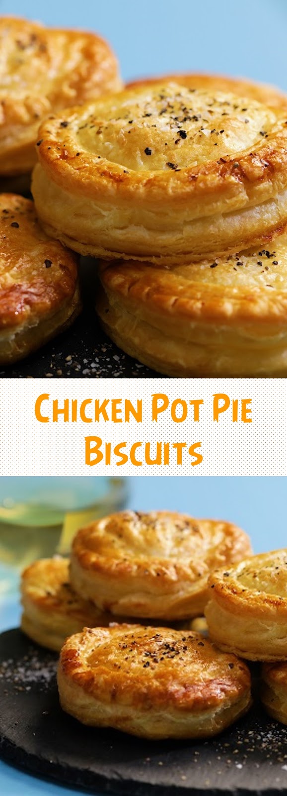 Chicken Pot Pie Biscuits - Onionringandthings