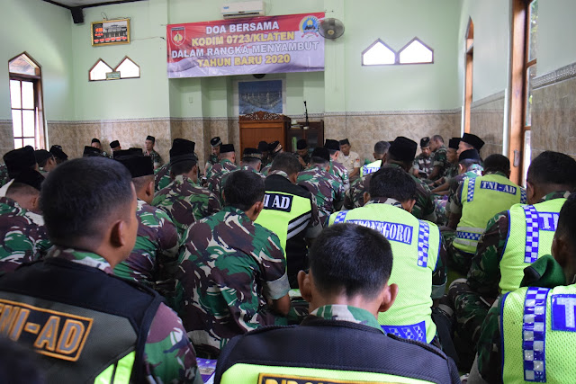 Jelang Menyambut Pergantian Tahun Kodim Klaten Gelar Doa Bersama