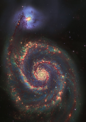 Multiband Whirlpool Galaxy: From Infrared to X-Rays