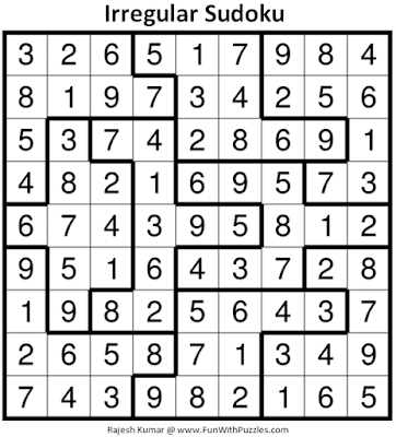 Answer of Irregular Sudoku Puzzle (Fun With Sudoku #356)