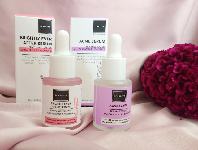 serum scarlett whitening acne serum dan brightly after serum