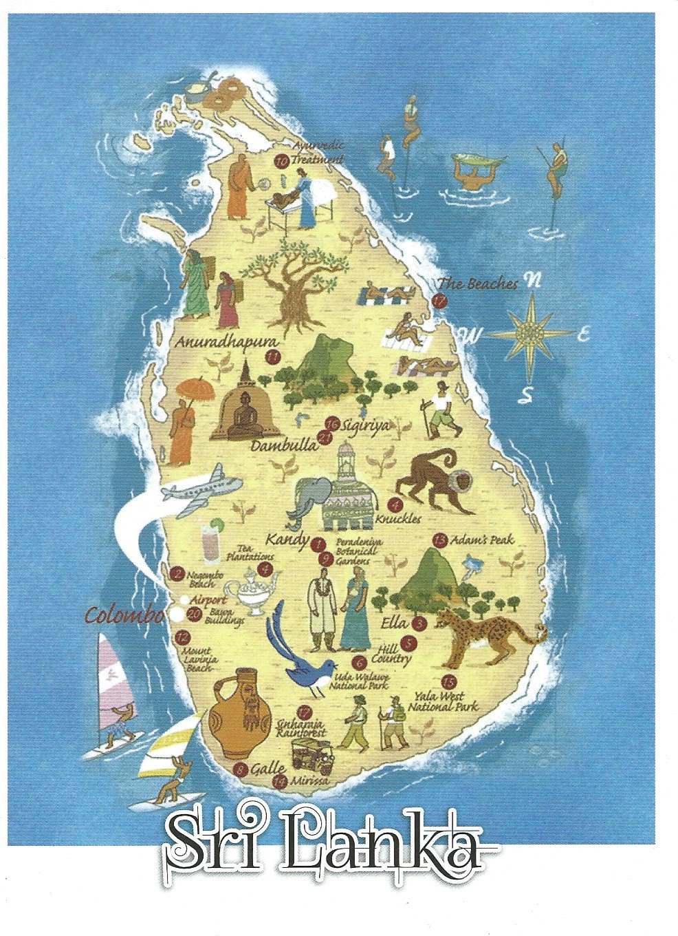 My Location To Sri Lanka My Postcard-Page: Sri Lanka ~ Map ~