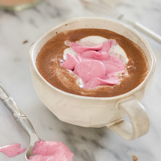 Honey-Sweetened Hot Cocoa with Pink Whipped Cream