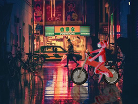 バイカー(素材使用)