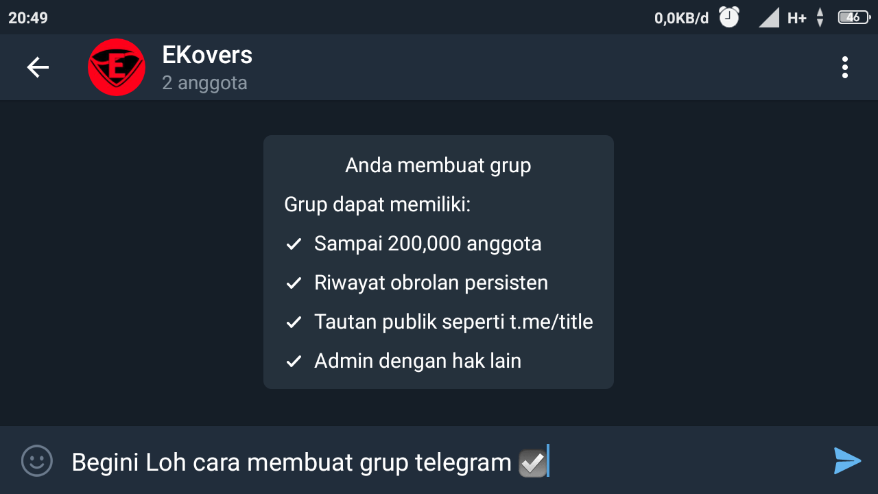 Cara membuat grup telegram