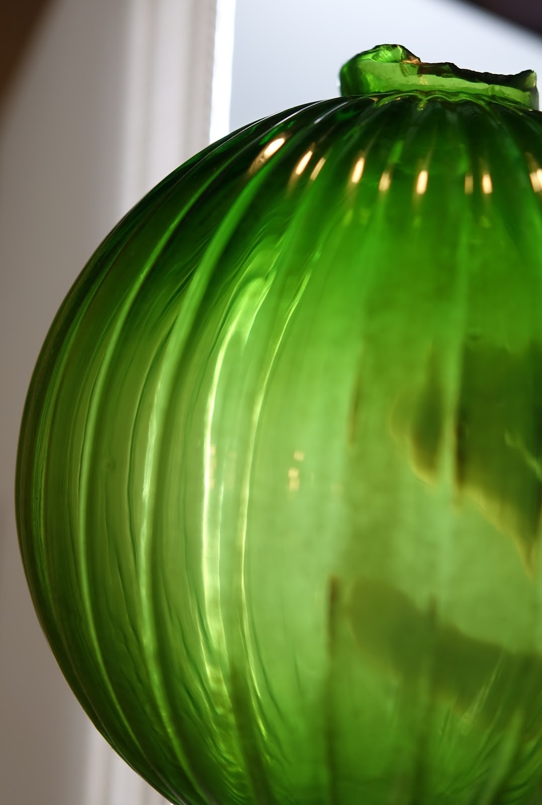 Rare Vintage Ribbed Green Glass Lightning Rod Ball eBay