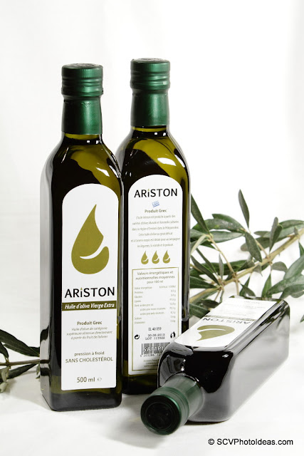 Ariston Olive oil bottles w/ olive tree twig