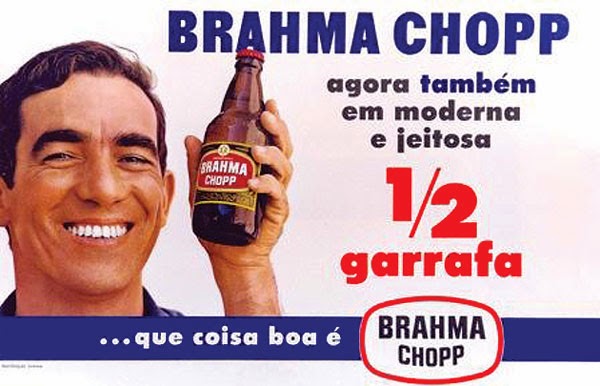 Propaganda de 1967 que apresentava a pequena cerveja da Brahma.