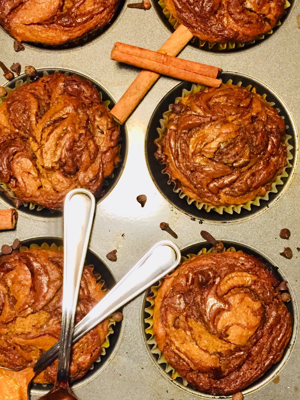 Pumpkin Chocolate Hazelnut Muffins