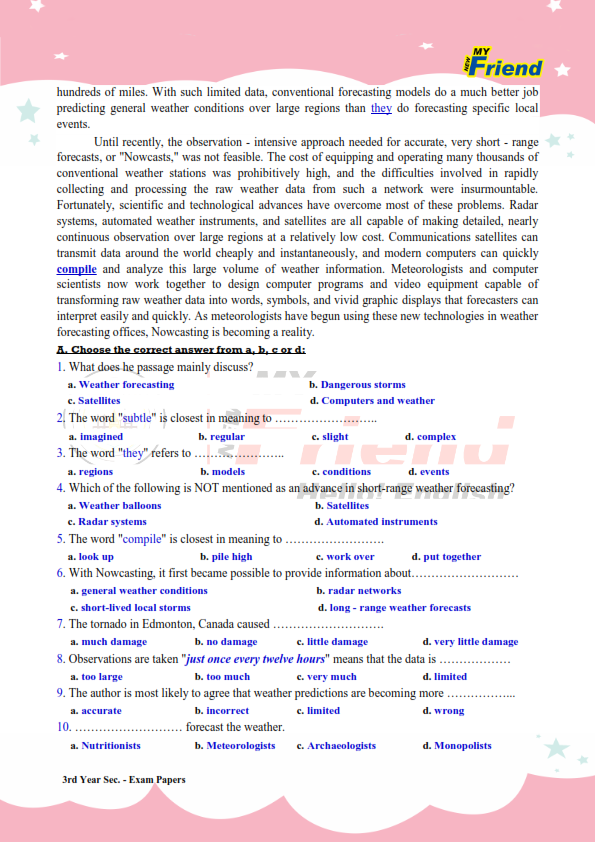  3 امتحانات لغة انجليزية للثانوية العامة 2021 بالإجابات 0%2B%25283%2529