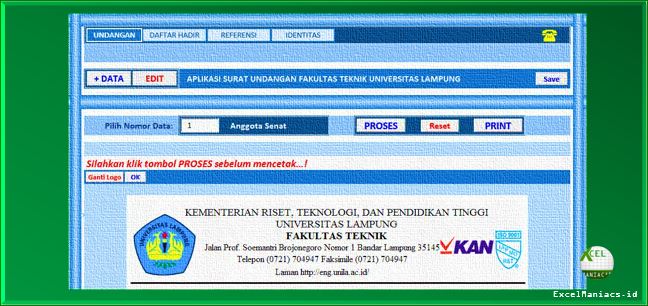 Aplikasi Excel Surat Undangan Dinas Aplikasi Excel Surat Undangan Dinas