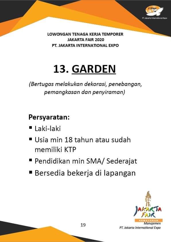 Lowongan Kerja Event PRJ 2020 Terbaru