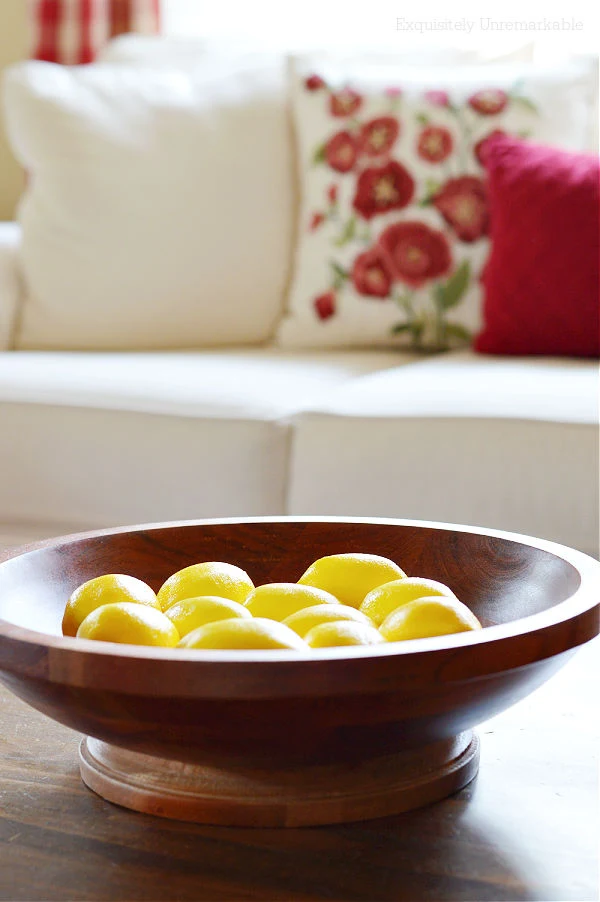 Lemons In A Wooden Bowl