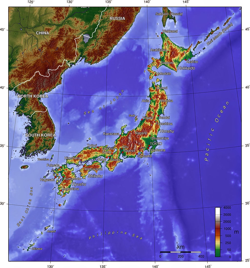 Japan Landforms Map