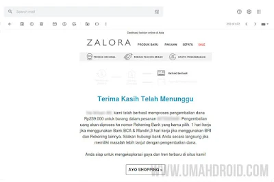 Pengembalian Dana Zalora Sukses