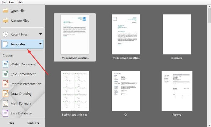 Een sjabloon gebruiken om een ​​document te maken in LibreOffice