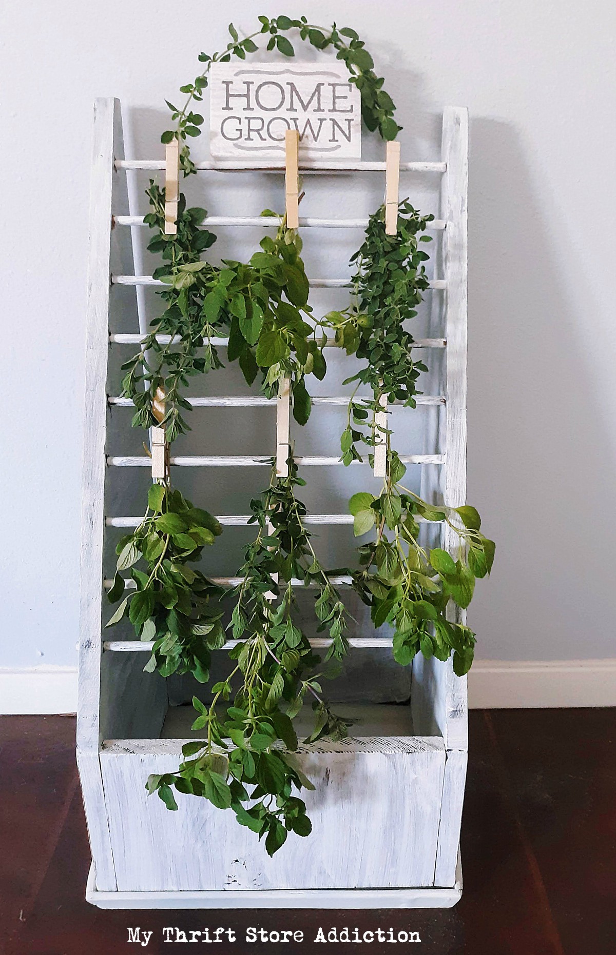 repurposed herb drying rack